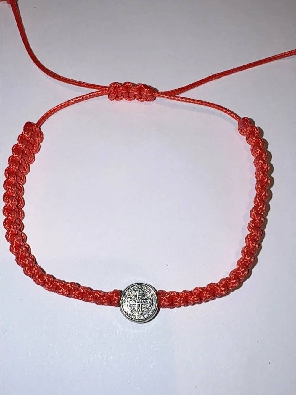 Red St. Benedict Medal Adjustable Bracelet
